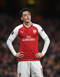Arsenal V AC Milan 2017-18 Prints: Mesut Ozil in Action: Arsenal vs AC Milan, UEFA Europa League 2018
