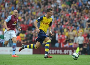 Aston Villa V Arsenal 2014-15 Prints: Mesut Ozil in Action: Arsenal vs. Aston Villa, Premier League 2014-15