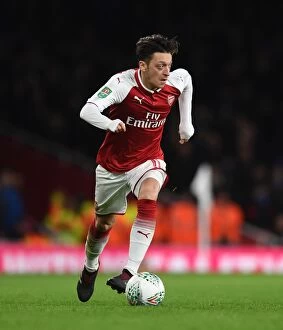 Images Dated 24th January 2018: Mesut Ozil in Action: Arsenal vs Chelsea Carabao Cup Semi-Final