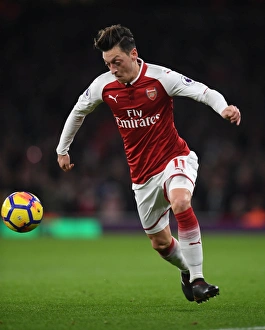 Arsenal V Liverpool 2017-18 Prints: Mesut Ozil in Action: Arsenal vs Liverpool, Premier League 2017-18