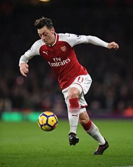 Arsenal V Liverpool 2017-18 Prints: Mesut Ozil in Action: Arsenal vs Liverpool, Premier League 2017-18