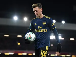 Mesut Ozil in Action: Arsenal vs. Liverpool - Carabao Cup Showdown