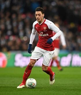 Images Dated 25th February 2018: Mesut Ozil in Action: Arsenal vs Manchester City - Carabao Cup Final 2018