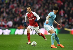 Arsenal V Manchester City - Carabao Cup Final 2018 Prints: Mesut Ozil in Action: Arsenal vs Manchester City - Carabao Cup Final 2018