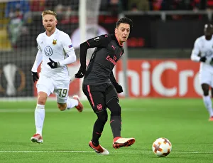 Ostersunds V Arsenal 2017-18 Prints: Mesut Ozil in Action: Arsenal vs Ostersunds FK, UEFA Europa League 2018