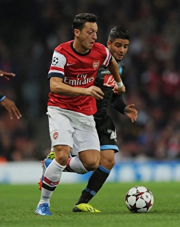 Arsenal V Napoli 2013-14 Prints: Mesut Ozil in Action: Arsenal vs. SSC Napoli, UEFA Champions League, 2013