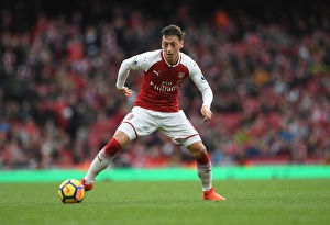 Arsenal V Swansea City 2017-18 Prints: Mesut Ozil in Action: Arsenal vs Swansea City, Premier League 2017-18
