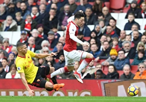 Arsenal V Watford 2017-18 Prints: Mesut Ozil in Action: Arsenal vs. Watford, Premier League 2017-18