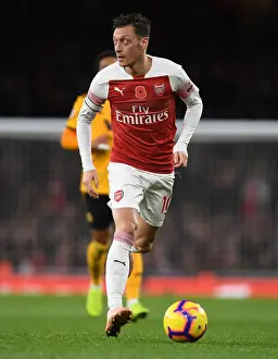Arsenal V Wolverhampton Wanderers 2018-19 Prints: Mesut Ozil: In Action for Arsenal vs. Wolverhampton Wanderers, Premier League 2018-19