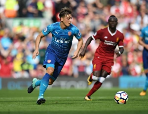 Liverpool V Arsenal 2017-18 Prints: Mesut Ozil in Action: Liverpool vs. Arsenal, Premier League 2017-18