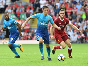 Liverpool V Arsenal 2017-18 Prints: Mesut Ozil in Action: Liverpool vs. Arsenal, Premier League 2017-18