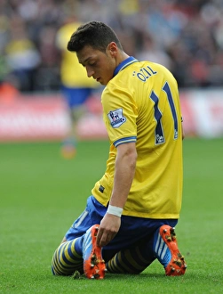 Swansea Prints: Mesut Ozil in Action: Swansea City vs. Arsenal, Premier League 2013-14
