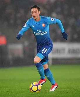 Swansea City V Arsenal 2017-18 Prints: Mesut Ozil in Action: Swansea City vs Arsenal, Premier League 2017-18