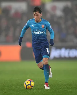 Swansea City V Arsenal 2017-18 Prints: Mesut Ozil in Action: Swansea City vs Arsenal, Premier League 2017-18