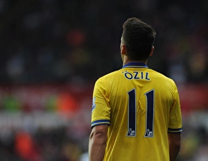 Swansea Prints: Mesut Ozil in Action: Swansea City vs Arsenal, Premier League 2013-14
