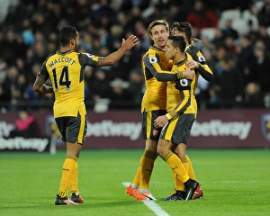 West Ham United V Arsenal 2016-17 Prints: Mesut Ozil, Alexis Sanchez, Theo Walcott