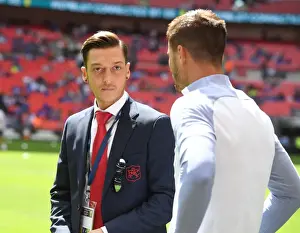 Arsenal V Chelsea - FA Community Shield 2017-18 Prints: Mesut Ozil and Alvaro Morata Reunited: A Star-Studded Rivalry at the FA Community Shield