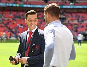 Images Dated 6th August 2017: Mesut Ozil and Alvaro Morata: A Star-Studded Rivalry Reunited at the FA Community Shield