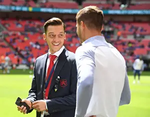 Arsenal V Chelsea - FA Community Shield 2017-18 Prints: Mesut Ozil and Alvaro Morata: A Star-Studded Rivalry Reunited at the FA Community Shield (Arsenal vs)