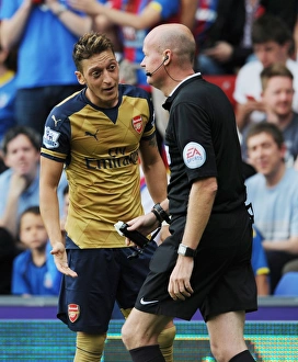 Crystal Palace V Arsenal 2015-16 Prints: Mesut Ozil Argues with Referee during Crystal Palace vs. Arsenal Clash