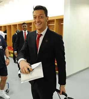 Liverpool Prints: Mesut Ozil Arrives at Arsenal Changing Room Before Arsenal vs Liverpool (2013-14)