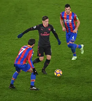 Mesut Ozil (Arsenal) Johan Cabaye and Luka Milijovic (Palace). Crystal Palace 2: 3 Arsenal