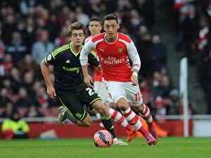 Mesut Ozil (Arsenal) Patrick Bamford (Middlesbrough). Arsenal 2: 0 Middlesbrough. FA Cup 5th Round