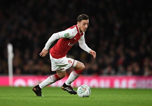 Arsenal V Chelsea - Carabao Cup 2017-18 Prints: Mesut Ozil: Arsenal Star in Action against Chelsea