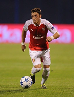 Dinamo Zagreb V Arsenal 2015-16 Prints: Mesut Ozil: Arsenal Star in Action against Dinamo Zagreb