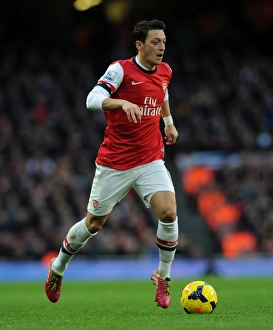 Arsenal V Fulham 2013-14 Prints: Mesut Ozil: Arsenal Star in Action against Fulham, Premier League 2013-14
