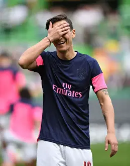 Sporting Lisbon V Arsenal 2018-19 Prints: Mesut Ozil: Arsenal's Star Prepares for Europa League Showdown against Sporting Lisbon