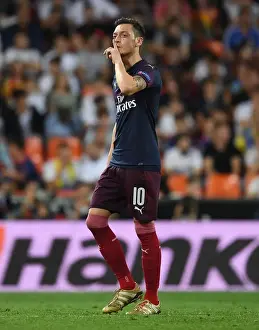 Valencia CF V Arsenal 2018-19 Prints: Mesut Ozil Bids Emotional Farewell to Valencia Fans After Arsenal's Europa League Exit