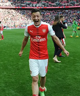 Mesut Ozil Celebrates Arsenal's FA Cup Semi-Final Victory Over Manchester City