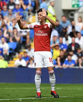 Cardiff City V Arsenal 2018-19 Prints: Mesut Ozil Celebrates Arsenal's Second Goal vs Cardiff City (2018-19)