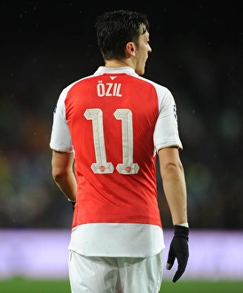 Barcelona V Arsenal 2015-16 Prints: Mesut Ozil: Clash at Camp Nou - Arsenal FC vs. FC Barcelona, UEFA Champions League 2015-16
