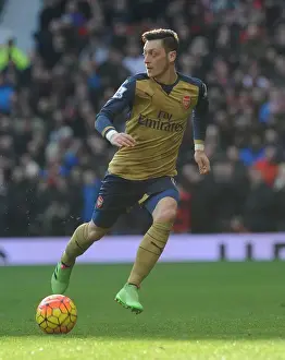 Manchester United V Arsenal 2015/16 Prints: Mesut Ozil: Clash at Old Trafford - Manchester United vs