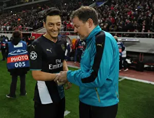 Olympiacos V Arsenal 2015-16 Prints: Mesut Ozil and Colin Lewin: Arsenal's Focus Before Olympiacos Clash (2015-16)