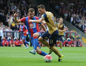 Crystal Palace V Arsenal 2015-16 Prints: Mesut Ozil Faces Intense Pressure from James McArthur in Crystal Palace vs Arsenal Clash