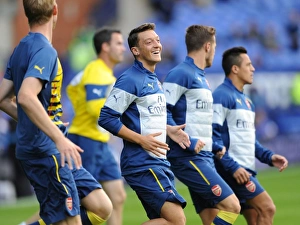 Everton V Arsenal 2014/15 Prints: Mesut Ozil: Gearing Up for Battle - Everton vs Arsenal, Premier League 2014/15