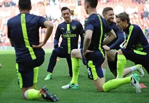 Images Dated 13th May 2017: Mesut Ozil Gears Up: Stoke City vs Arsenal, Premier League 2016-17