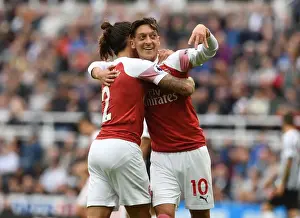 Newcastle United V Arsenal 2018-19 Prints: Mesut Ozil and Hector Bellerin Celebrate Arsenal's Winning Goals vs Newcastle United (2018-19)