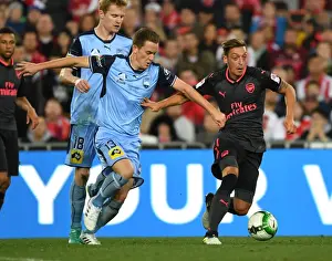 Sydney FC V Arsenal - 2017-18 Prints: Mesut Ozil Outmaneuvers Brandon O'Neill: Sydney FC vs. Arsenal Pre-Season Clash