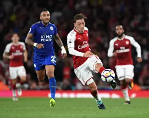 Arsenal V Leicester City 2017-18 Prints: Mesut Ozil Outsmarts Danny Simpson: A Premier League Moment