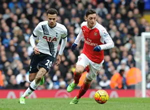 Tottenham Hotspur V Arsenal 2015-16 Prints: Mesut Ozil Outsmarts Dele Alli: Premier League Showdown between Tottenham and Arsenal