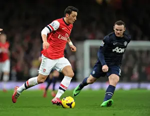 Arsenal V Manchester United 2013-14 Prints: Mesut Ozil Outsmarts Wayne Rooney: Arsenal's Masterclass vs Manchester United