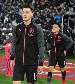 West Ham United V Arsenal 2017-18 Prints: Mesut Ozil: Pre-Match Focus at London Stadium (West Ham United vs Arsenal, 2017-18)