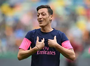 Sporting Lisbon V Arsenal 2018-19 Prints: Mesut Ozil Prepares for Arsenal's Europa League Clash Against Sporting Lisbon