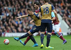 West Ham United V Arsenal 2015-16 Prints: Mesut Ozil Scores: Arsenal Triumphs Over West Ham United in Premier League 2015-16