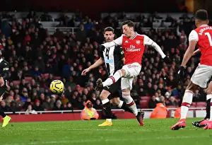 Arsenal V Newcastle United 2019-20 Prints: Mesut Ozil Scores Arsenal's Third Goal Against Newcastle United (Arsenal FC vs Newcastle United)