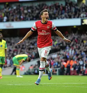 Mesut Ozil Scores Arsenal's Second Goal Against Norwich City (2013-14)